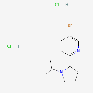 B1402727 5-Bromo-2-(1-isopropylpyrrolidin-2-yl)pyridine dihydrochloride CAS No. 1361112-58-4