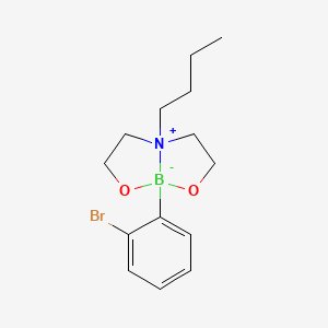 molecular formula C14H21BBrNO2 B14027312 (4R,8S)-8-(2-Bromophenyl)-4-butylhexahydro-[1,3,2]oxazaborolo[2,3-B][1,3,2]oxazaborol-4-ium-8-uide 