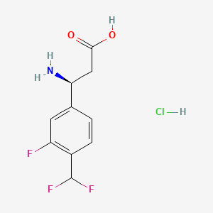 molecular formula C10H11ClF3NO2 B14027325 (S)-3-Amino-3-(4-(difluoromethyl)-3-fluorophenyl)propanoic acid hydrochloride 