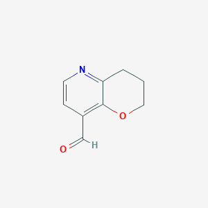 molecular formula C9H9NO2 B1402733 3,4-二氢-2H-吡喃[3,2-b]吡啶-8-甲醛 CAS No. 1346446-93-2