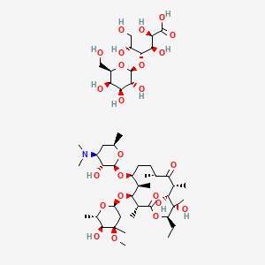 (3R,4S,5R,6S,9R,11R,12R,13S,14R)-6-[(2S,3R,4S,6R)-4-(dimethylamino)-3-hydroxy-6-methyloxan-2-yl]oxy-14-ethyl-12,13-dihydroxy-4-[(2R,4R,5S,6S)-5-hydroxy-4-methoxy-4,6-dimethyloxan-2-yl]oxy-3,5,9,11,13-pentamethyl-oxacyclotetradecane-2,10-dione;(2R,3R,4R,5R)-2,3,5,6-tetrahydroxy-4-[(2S,3R,4S,5R,6R)-3,4,5-trihydroxy-6-(hydroxymethyl)oxan-2-yl]oxyhexanoic acid