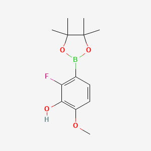 molecular formula C13H18BFO4 B14027443 2-Fluoro-6-methoxy-3-(4,4,5,5-tetramethyl-1,3,2-dioxaborolan-2-yl)phenol 