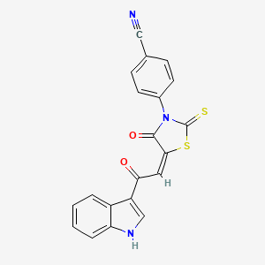 4-{5-[2-(1H-Indol-3-yl)-2-oxo-ethylidene]-4-oxo-2-thioxo-thiazolidin-3-yl}-benzonitrile