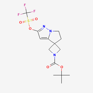 tert-Butyl 2'-(((trifluoromethyl)sulfonyl)oxy)-5',6'-dihydrospiro[azetidine-3,4'-pyrrolo[1,2-b]pyrazole]-1-carboxylate