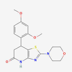 molecular formula C18H21N3O4S B14027472 7-(2,4-dimethoxyphenyl)-2-morpholino-6,7-dihydrothiazolo[4,5-b]pyridin-5(4H)-one 