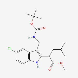 2-[3-(tert-Butoxycarbonyl-amino-methyl)-5-chloro-1H-indol-2-yl]-4-methyl-pentanoic acid methyl ester