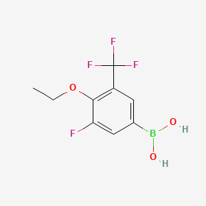 molecular formula C9H9BF4O3 B14027499 4-Ethoxy-3-fluoro-5-(trifluoromethyl)phenylboronic acid 