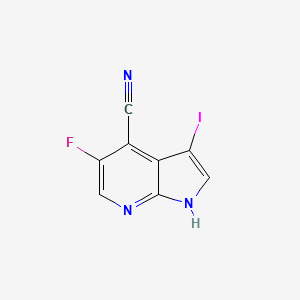 molecular formula C8H3FIN3 B1402754 5-氟-3-碘-1H-吡咯并[2,3-b]吡啶-4-腈 CAS No. 1346446-95-4