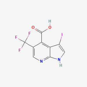 B1402755 3-iodo-5-(trifluoromethyl)-1H-pyrrolo[2,3-b]pyridine-4-carboxylic acid CAS No. 1346447-39-9