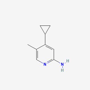 molecular formula C9H12N2 B14027562 4-Cyclopropyl-5-methylpyridin-2-amine 