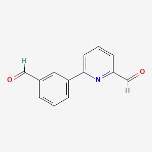 molecular formula C13H9NO2 B14027587 6-(3-Formylphenyl)picolinaldehyde 