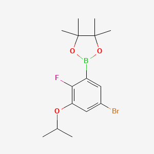 molecular formula C15H21BBrFO3 B14027602 2-(5-Bromo-2-fluoro-3-isopropoxyphenyl)-4,4,5,5-tetramethyl-1,3,2-dioxaborolane 