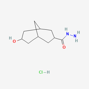 B1402761 7-Hydroxybicyclo[3.3.1]nonane-3-carbohydrazide hydrochloride CAS No. 1401425-35-1