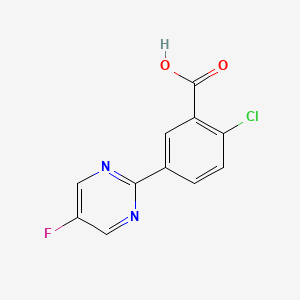 molecular formula C11H6ClFN2O2 B1402774 2-氯-5-(5-氟嘧啶-2-基)苯甲酸 CAS No. 1227807-75-1