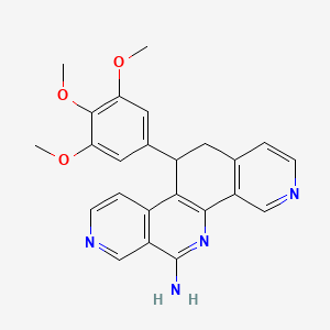 molecular formula C24H22N4O3 B14027794 5-(3,4,5-Trimethoxyphenyl)-5,6-dihydropyrido[3,4-c][1,9]phenanthrolin-12-amine 