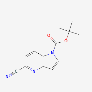 molecular formula C13H13N3O2 B1402780 tert-butyl 5-cyano-1H-pyrrolo[3,2-b]pyridine-1-carboxylate CAS No. 1364663-38-6