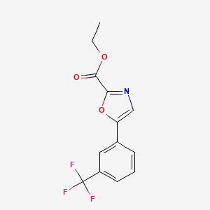 molecular formula C13H10F3NO3 B14027813 Ethyl 5-(3-(trifluoromethyl)phenyl)oxazole-2-carboxylate 