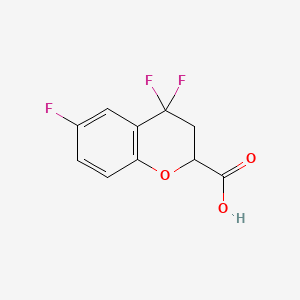 molecular formula C10H7F3O3 B14027815 4,4,6-Trifluorochromane-2-carboxylic acid 