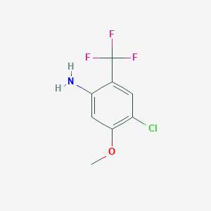 molecular formula C8H7ClF3NO B14027833 4-Chloro-5-methoxy-2-(trifluoromethyl)aniline 