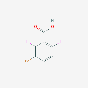 molecular formula C7H3BrI2O2 B14027891 3-Bromo-2,6-diiodobenzoic acid 