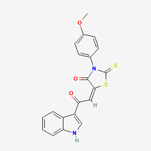 molecular formula C20H14N2O3S2 B1402792 5-[2-(1H-Indol-3-yl)-2-oxo-ethylidene]-3-(4-methoxy-phenyl)-2-thioxo-thiazolidin-4-one CAS No. 1380572-63-3