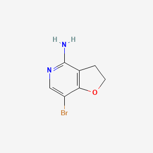 molecular formula C7H7BrN2O B14027928 7-Bromo-2,3-dihydrofuro[3,2-c]pyridin-4-amine 