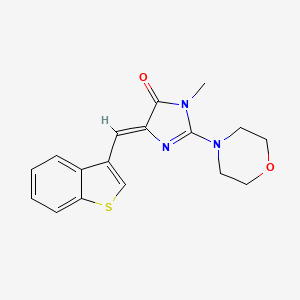 molecular formula C17H17N3O2S B1402793 5-Benzo[b]thiophen-3-ylmethylene-3-methyl-2-morpholin-4-yl-3,5-dihydro-imidazol-4-one CAS No. 1312024-79-5