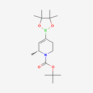 molecular formula C17H30BNO4 B14027958 Tert-butyl (R)-6-methyl-4-(4,4,5,5-tetramethyl-1,3,2-dioxaborolan-2-YL)-3,6-dihydropyridine-1(2H)-carboxylate 