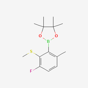 molecular formula C14H20BFO2S B14028011 2-(3-Fluoro-6-methyl-2-(methylthio)phenyl)-4,4,5,5-tetramethyl-1,3,2-dioxaborolane 