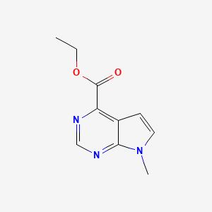 molecular formula C10H11N3O2 B1402808 7-甲基-7H-吡咯并[2,3-d]嘧啶-4-甲酸乙酯 CAS No. 1393845-67-4