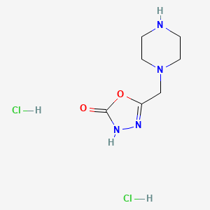 molecular formula C7H14Cl2N4O2 B1402818 5-(Piperazin-1-ylmethyl)-1,3,4-oxadiazol-2-ol dihydrochloride CAS No. 1401425-32-8