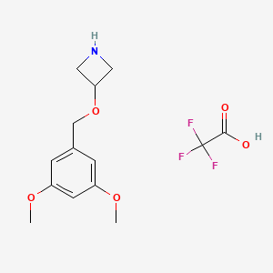 molecular formula C14H18F3NO5 B1402820 3-[(3,5-Dimethoxybenzyl)oxy]azetidine trifluoroacetate CAS No. 1361115-28-7