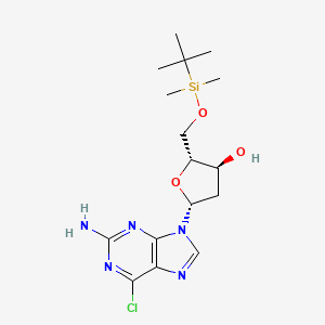 (2R,3S,5R)-5-(2-Amino-6-chloro-9H-purin-9-YL)-2-(((tert-butyldimethylsilyl)oxy)methyl)tetrahydrofuran-3-OL