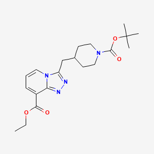molecular formula C20H28N4O4 B1402821 Tert-butyl 4-{[8-(ethoxycarbonyl)-[1,2,4]triazolo[4,3-a]pyridin-3-yl]methyl}piperidine-1-carboxylate CAS No. 1211592-94-7