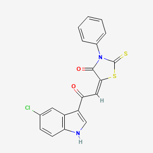 molecular formula C19H11ClN2O2S2 B1402822 5-[2-(5-Chloro-1H-indol-3-yl)-2-oxo-ethylidene]-3-phenyl-2-thioxo-thiazolidin-4-one CAS No. 1380572-35-9