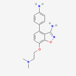 molecular formula C17H20N4O2 B1402823 4-(4-氨基苯基)-7-(2-二甲氨基乙氧基)-苯并[d]异恶唑-3-胺 CAS No. 1380571-79-8