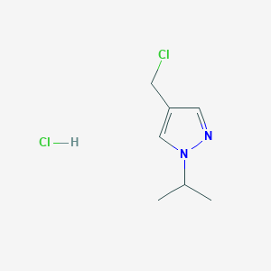 molecular formula C7H12Cl2N2 B1402825 4-(Chloromethyl)-1-isopropyl-1H-pyrazole hydrochloride CAS No. 1401425-39-5
