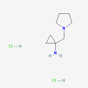 molecular formula C8H18Cl2N2 B1402826 [1-(Pyrrolidin-1-ylmethyl)cyclopropyl]amine dihydrochloride CAS No. 1401426-09-2
