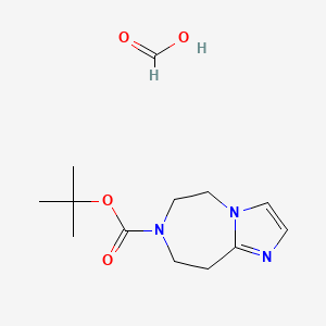 molecular formula C13H21N3O4 B14028262 tert-butyl 8,9-dihydro-5H-imidazo[1,2-d][1,4]diazepine-7(6H)-carboxylate formate 