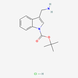 molecular formula C14H19ClN2O2 B1402827 tert-Butyl 3-(aminomethyl)-1H-indole-1-carboxylate hydrochloride CAS No. 1401425-95-3