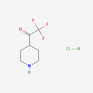 molecular formula C7H11ClF3NO B1402832 4-(Trifluoroacetyl)piperidine hydrochloride CAS No. 1372103-92-8