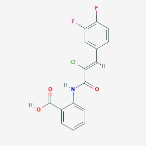 molecular formula C16H10ClF2NO3 B1402843 2-[2-Chloro-3-(3,4-difluoro-phenyl)-acryloylamino]-benzoic acid CAS No. 1252992-39-4