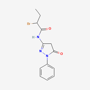 molecular formula C13H14BrN3O2 B1402846 2-Bromo-N-(5-oxo-1-phenyl-4,5-dihydro-1H-pyrazol-3-yl)butanamide CAS No. 1365964-26-6