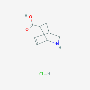 molecular formula C8H12ClNO2 B1402850 2-Azabicyclo[2.2.2]oct-7-ene-6-carboxylic acid hydrochloride CAS No. 1401425-80-6