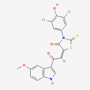 molecular formula C20H12Cl2N2O4S2 B1402858 3-(3,5-Dichloro-4-hydroxy-phenyl)-5-[2-(5-methoxy-1H-indol-3-yl)-2-oxo-ethylidene]-2-thioxo-thiazolidin-4-one CAS No. 1380572-40-6