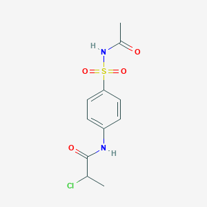 molecular formula C11H13ClN2O4S B1402861 N-{4-[(Acetylamino)sulfonyl]-phenyl}-2-chloropropanamide CAS No. 1211459-18-5