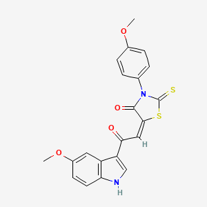 molecular formula C21H16N2O4S2 B1402865 5-[2-(5-Methoxy-1H-indol-3-yl)-2-oxo-ethylidene]-3-(4-methoxy-phenyl)-2-thioxo-thiazolidin-4-one CAS No. 1380572-38-2