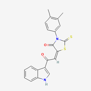 molecular formula C21H16N2O2S2 B1402869 3-(3,4-Dimethyl-phenyl)-5-[2-(1H-indol-3-yl)-2-oxo-ethylidene]-2-thioxo-thiazolidin-4-one CAS No. 1380572-36-0