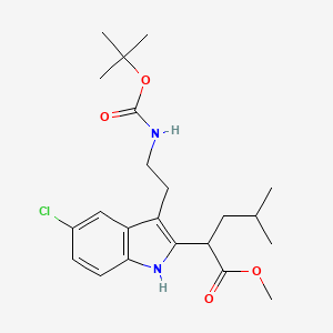 molecular formula C22H31ClN2O4 B1402876 2-[3-(2-tert-Butoxycarbonyl-amino-ethyl)-5-chloro-1H-indol-2-yl]-4-methyl-pentanoic acid methyl ester CAS No. 1380571-77-6
