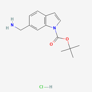 molecular formula C14H19ClN2O2 B1402878 tert-Butyl 6-(aminomethyl)-1H-indole-1-carboxylate hydrochloride CAS No. 1401425-66-8